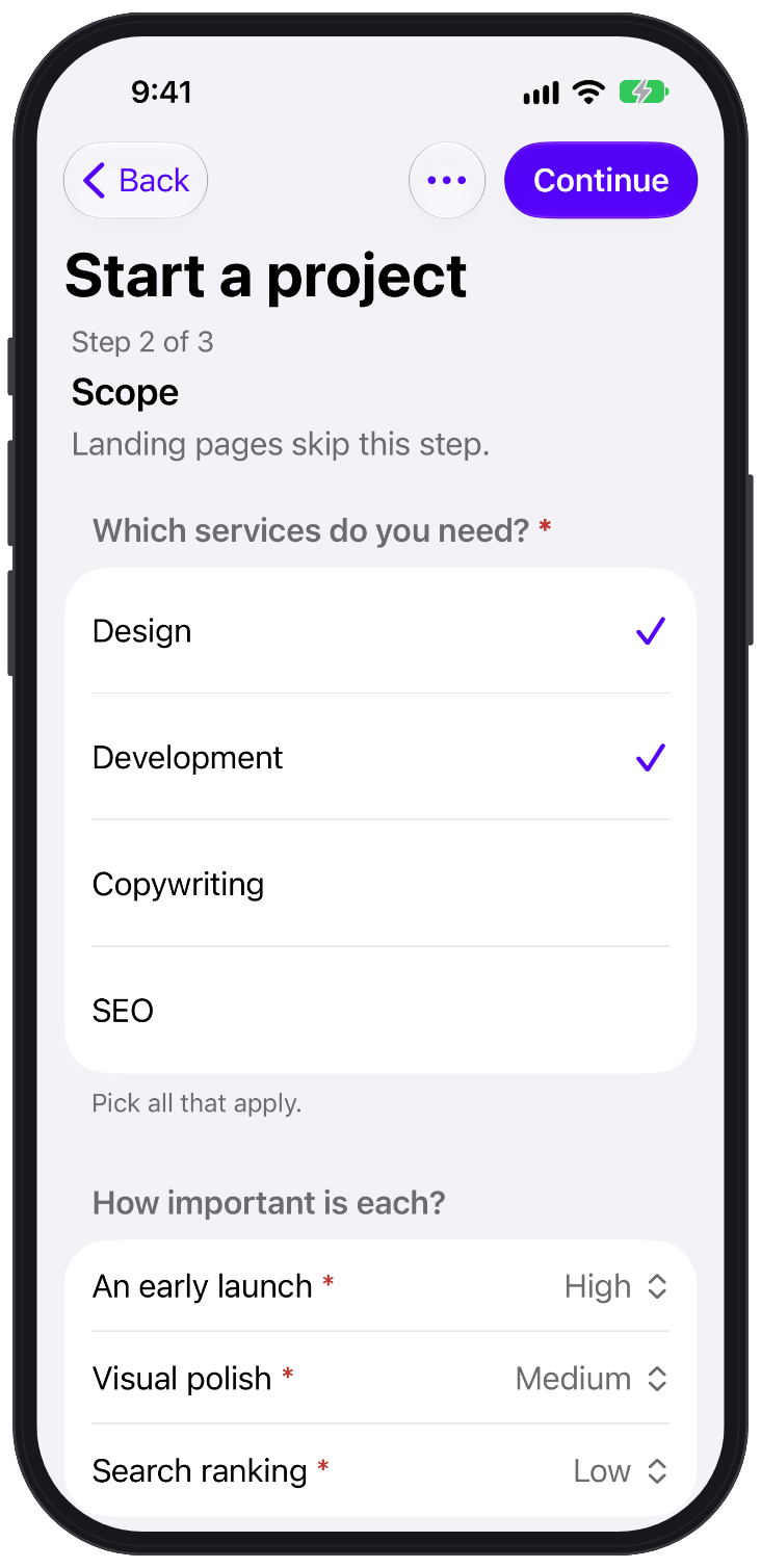 The native iOS set